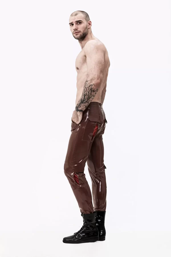 Latex Male Latex Cargo Pocketed Jeans