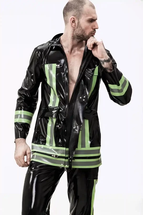 Latex Male Rescue Service Latex Uniform Jacket