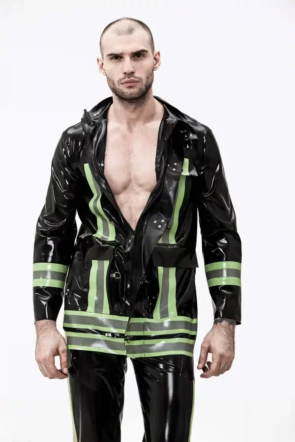 Latex Male Rescue Service Latex Uniform Jacket