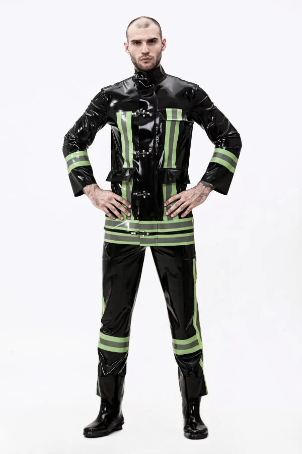 Latex Male Rescue Service Latex Uniform Jacket