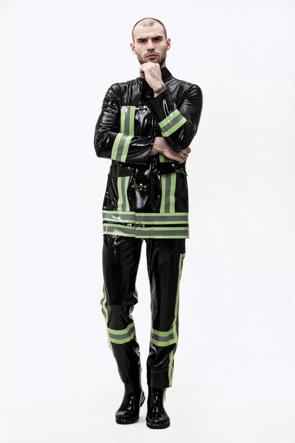 Latex Male Rescue Service Latex Uniform Jacket