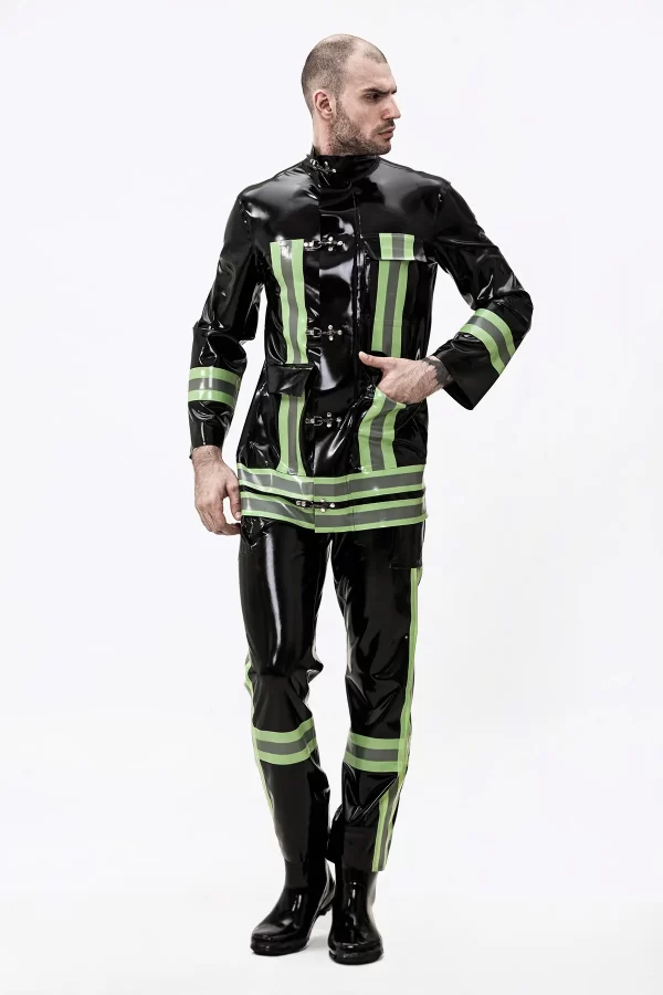 Latex Male Rescue Service Latex Uniform Jacket