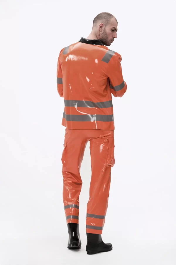 Latex Male Fireman Style Uniform Jacket