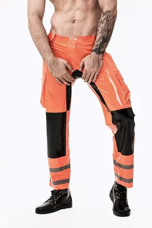 Latex Male Fireman Style Uniform Pants