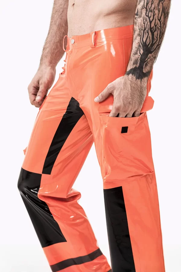 Latex Male Fireman Style Uniform Pants