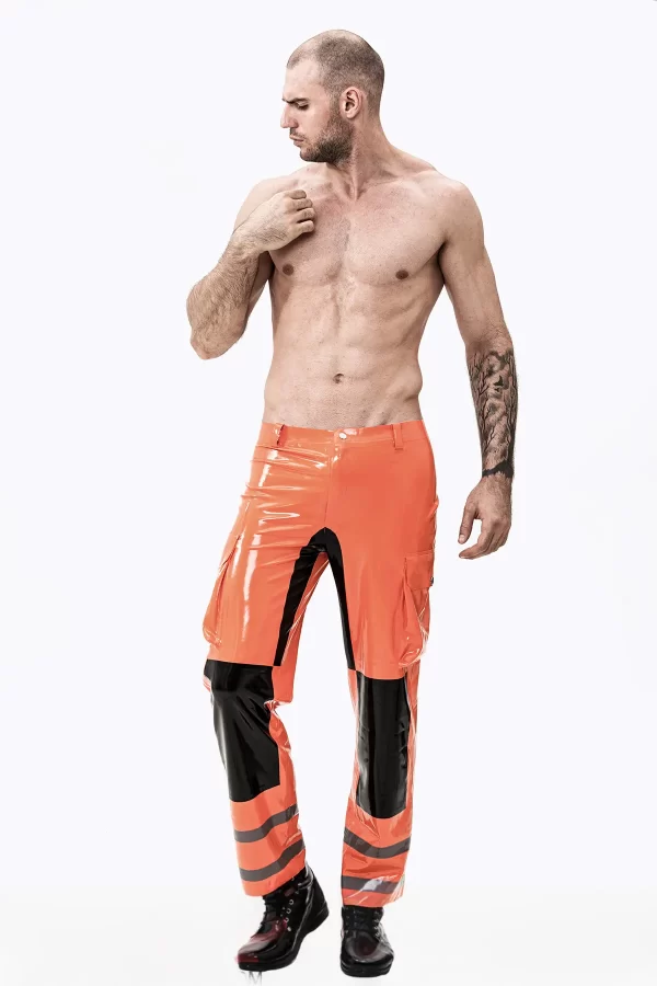 Latex Male Fireman Style Uniform Pants