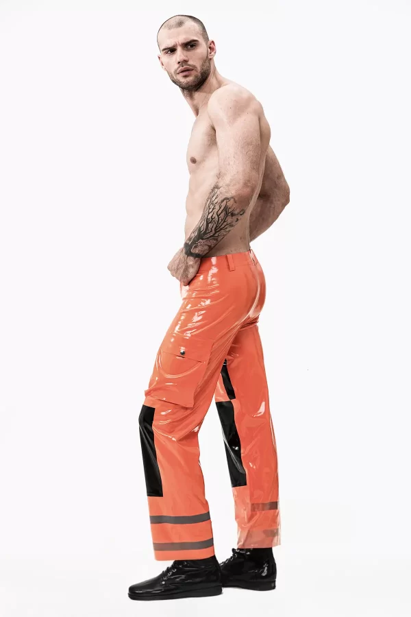 Latex Male Fireman Style Uniform Pants