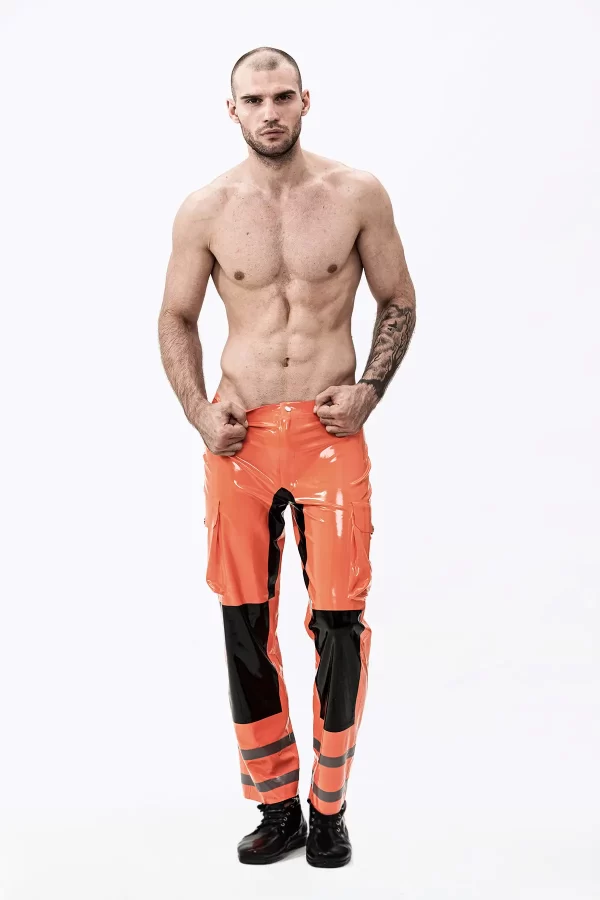 Latex Male Fireman Style Uniform Pants