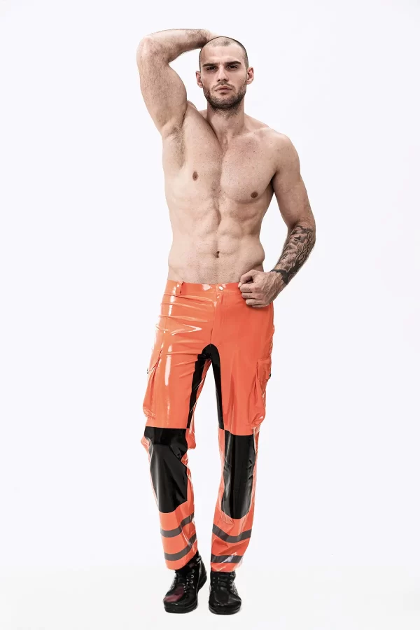 Latex Male Fireman Style Uniform Pants