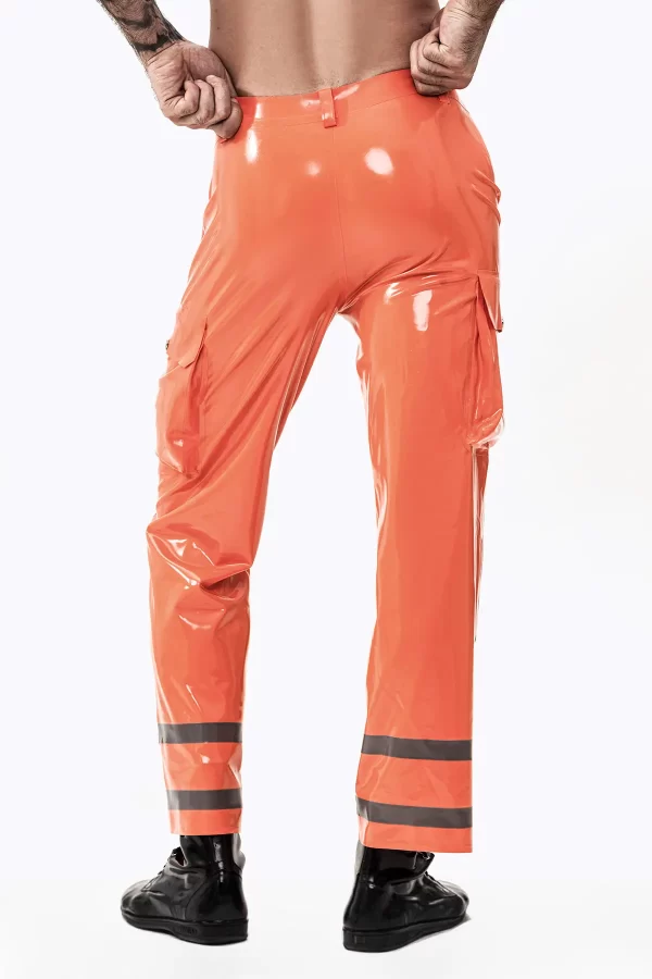 Latex Male Fireman Style Uniform Pants