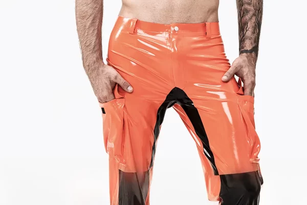 Latex Male Fireman Style Uniform Pants