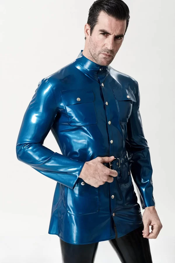 Latex Male Military Tunic Jacket