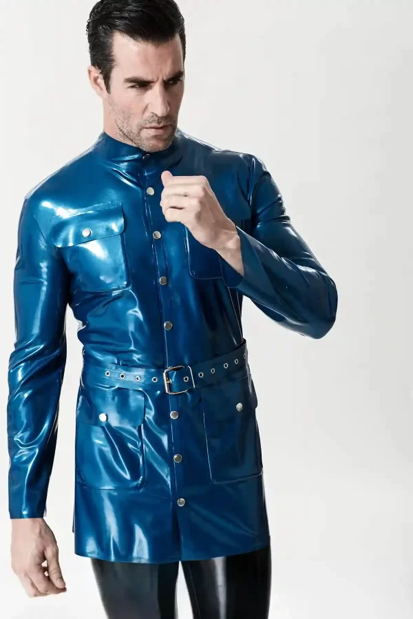 Latex Male Military Tunic Jacket