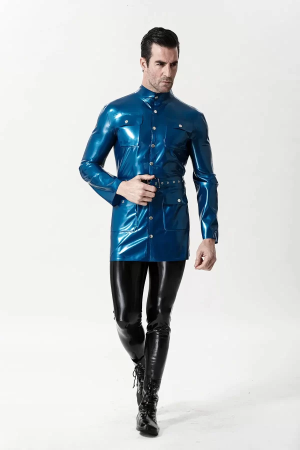 Latex Male Military Tunic Jacket