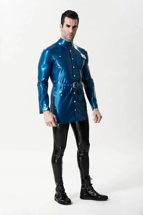 Latex Male Military Tunic Jacket