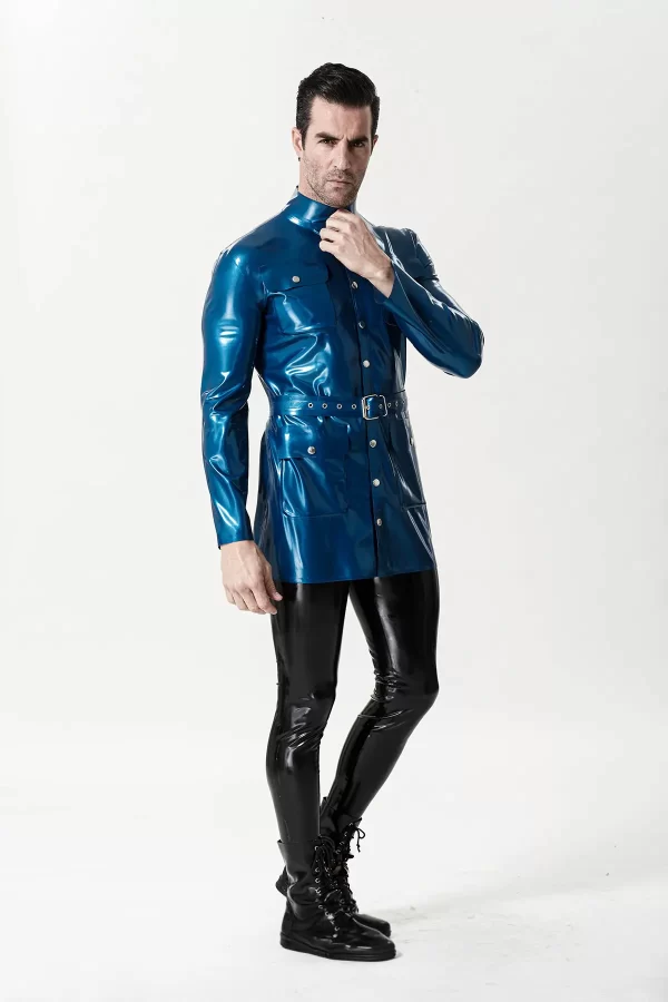 Latex Male Military Tunic Jacket