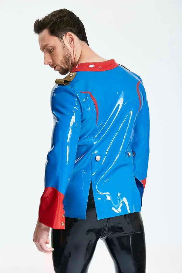 Latex Male Wide-Necked Casual Lounge Jacket