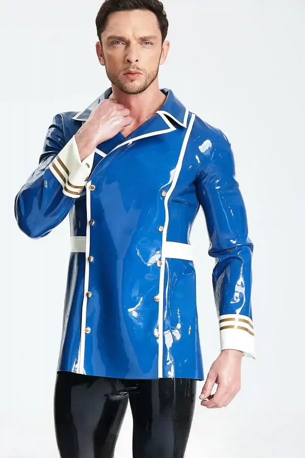 Latex Male Double-Breasted Blazer