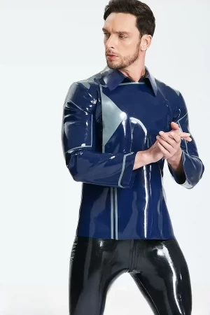 Latex Male Debonair Cross-over Jacket