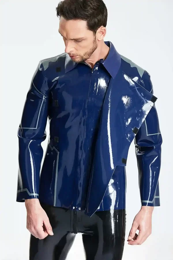 Latex Male Debonair Cross-over Jacket