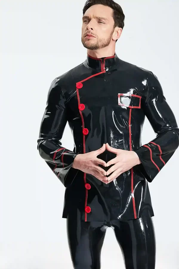 Latex Male Cavalier Double-Breasted Jacket