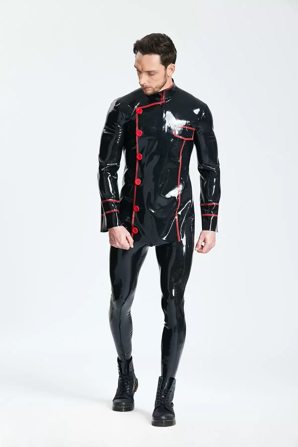 Latex Male Cavalier Double-Breasted Jacket