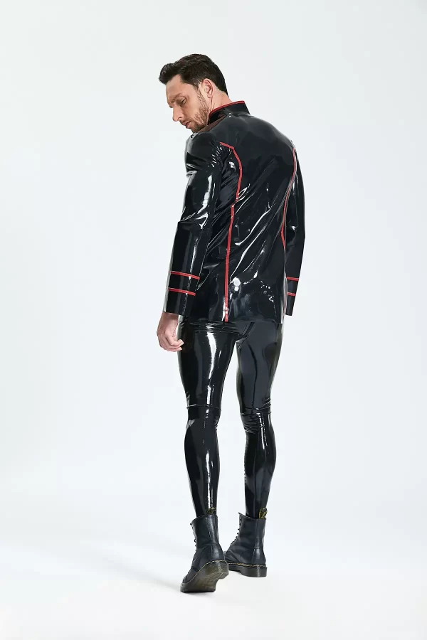 Latex Male Cavalier Double-Breasted Jacket