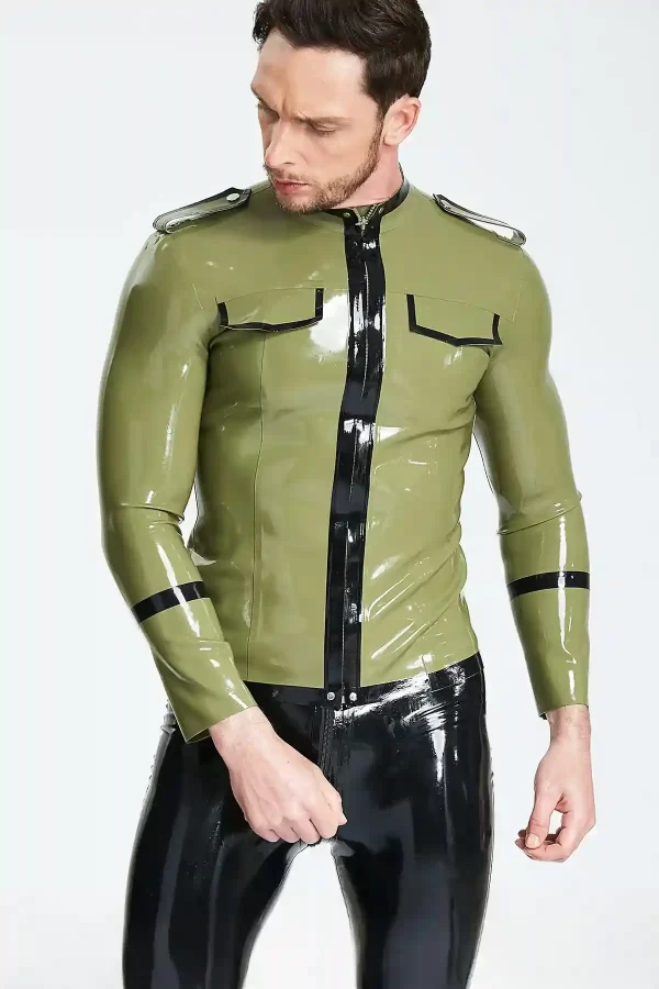 Latex Male Military Cadet Tunic Jacket