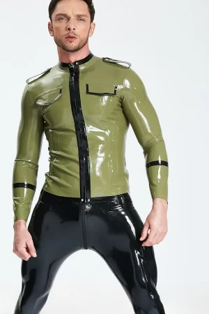 Latex Male Military Cadet Tunic Jacket