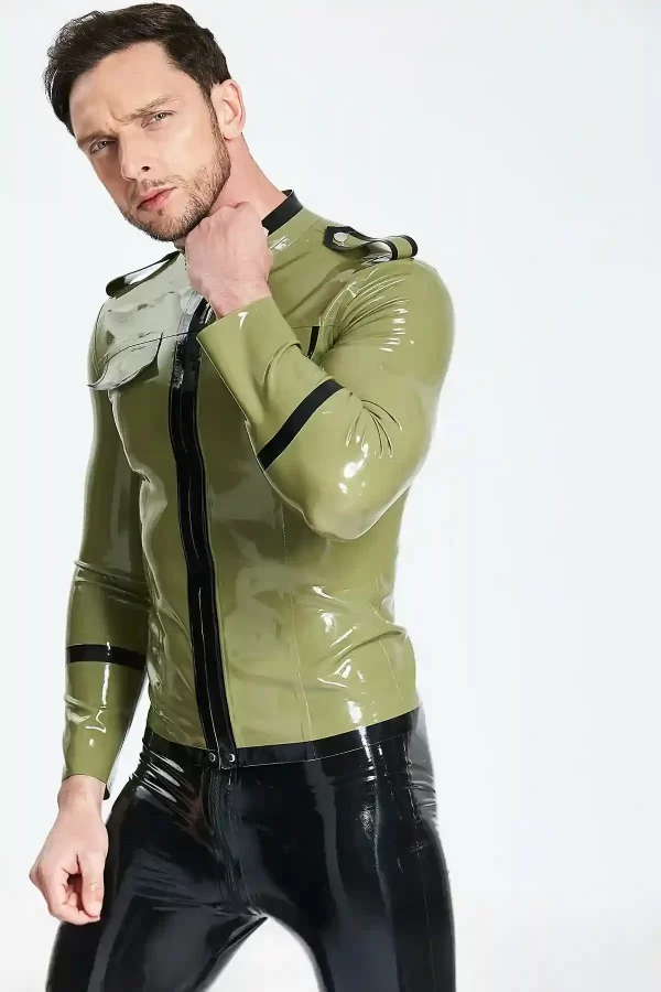 Latex Male Military Cadet Tunic Jacket