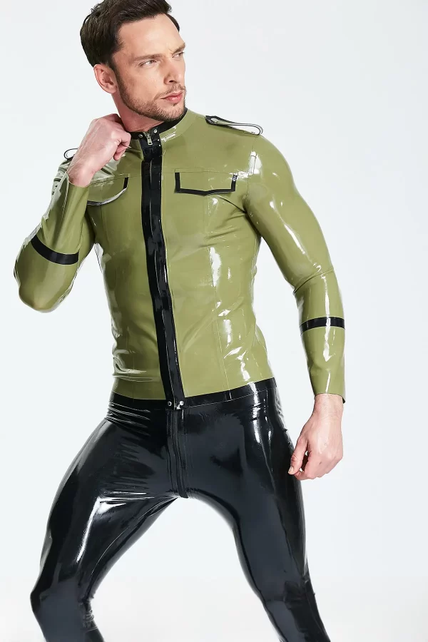 Latex Male Military Cadet Tunic Jacket