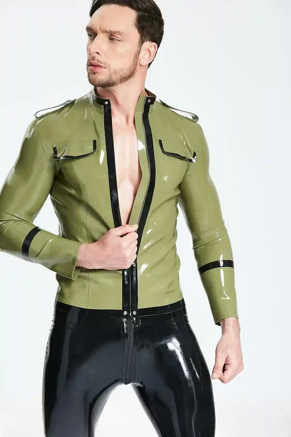 Latex Male Military Cadet Tunic Jacket