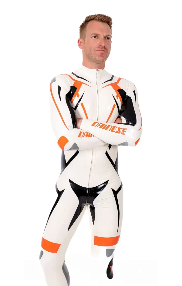 Latex Male MotoGP Circuit Branded Motorcycle Latex Suit