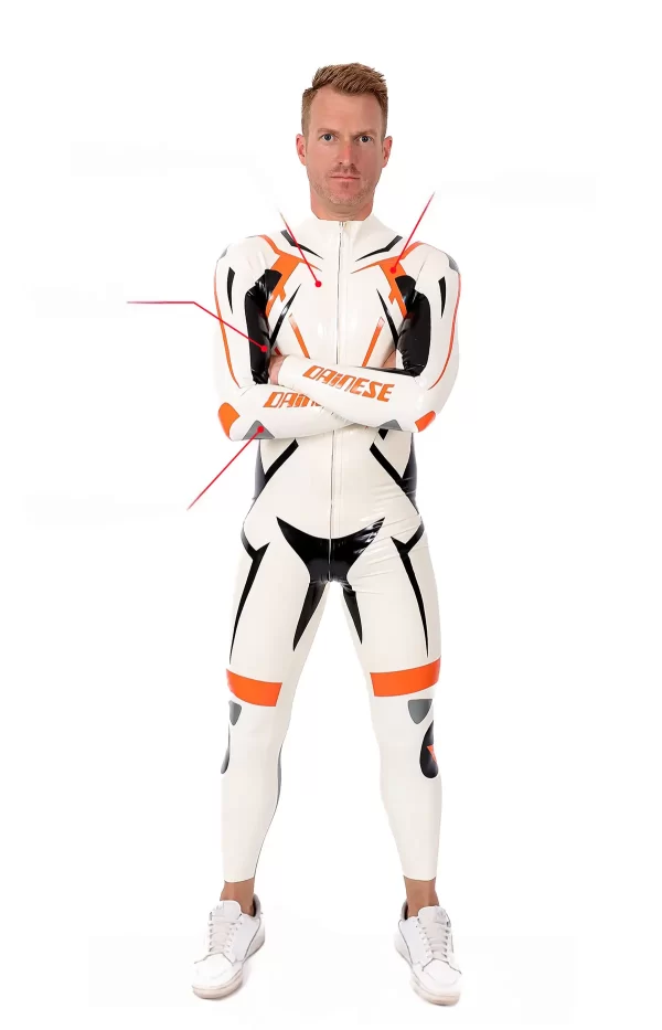 Latex Male MotoGP Circuit Branded Motorcycle Latex Suit