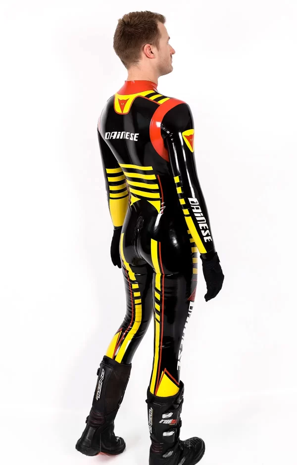 Latex Male MotoGP Branded Latex Biker Style Catsuit