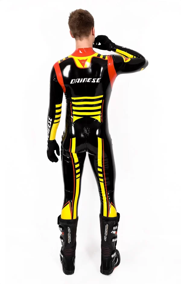 Latex Male MotoGP Branded Latex Biker Style Catsuit