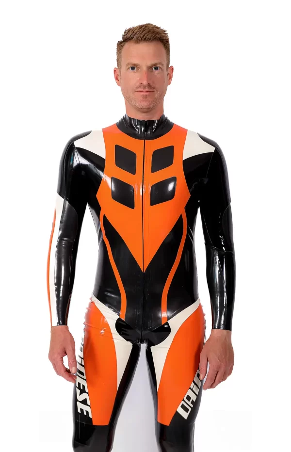 Latex Male Speedster MotoGP Style Latex Motorcycle Suit