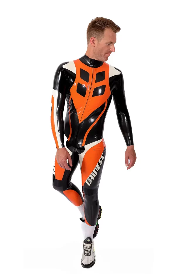 Latex Male Speedster MotoGP Style Latex Motorcycle Suit