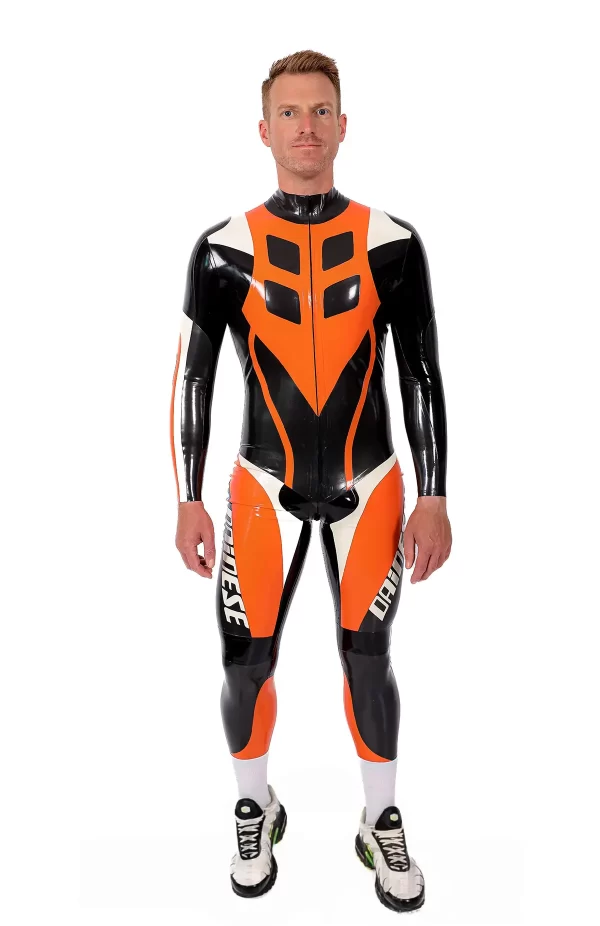 Latex Male Speedster MotoGP Style Latex Motorcycle Suit