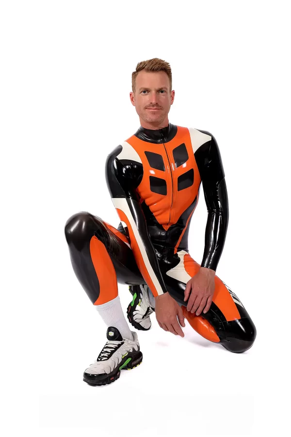 Latex Male Speedster MotoGP Style Latex Motorcycle Suit