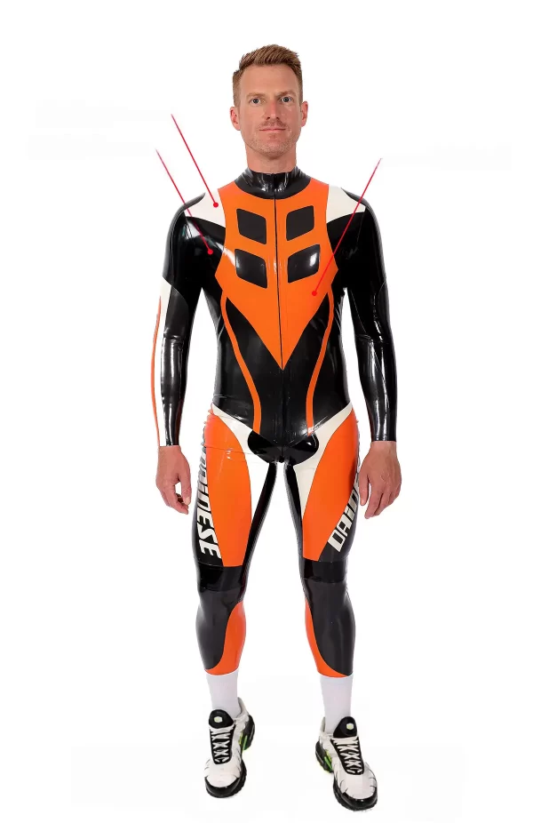 Latex Male Speedster MotoGP Style Latex Motorcycle Suit