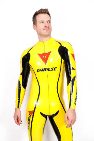 Latex Male Brand Name Motorcycle Style Latex Catsuit