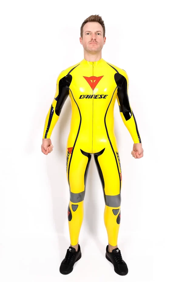 Latex Male Brand Name Motorcycle Style Latex Catsuit