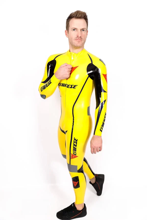 Latex Male Brand Name Motorcycle Style Latex Catsuit