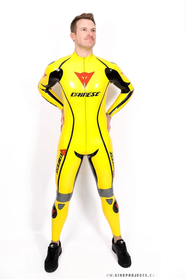 Latex Male Brand Name Motorcycle Style Latex Catsuit