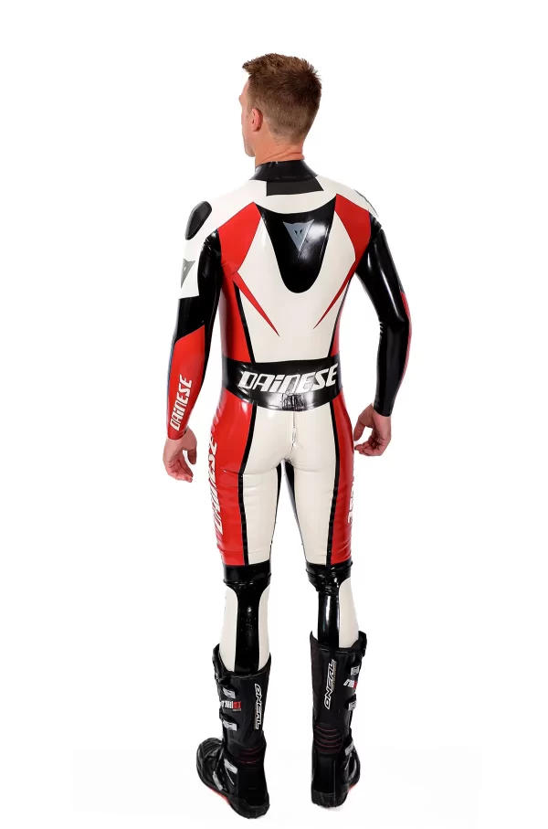 Latex Male Logo Branded Motorcycle Latex Suit