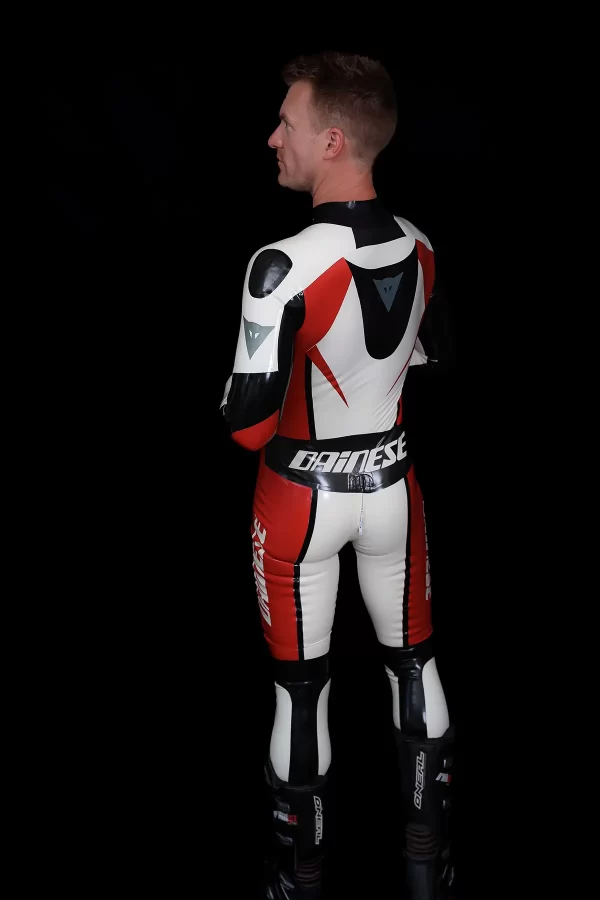 Latex Male Logo Branded Motorcycle Latex Suit