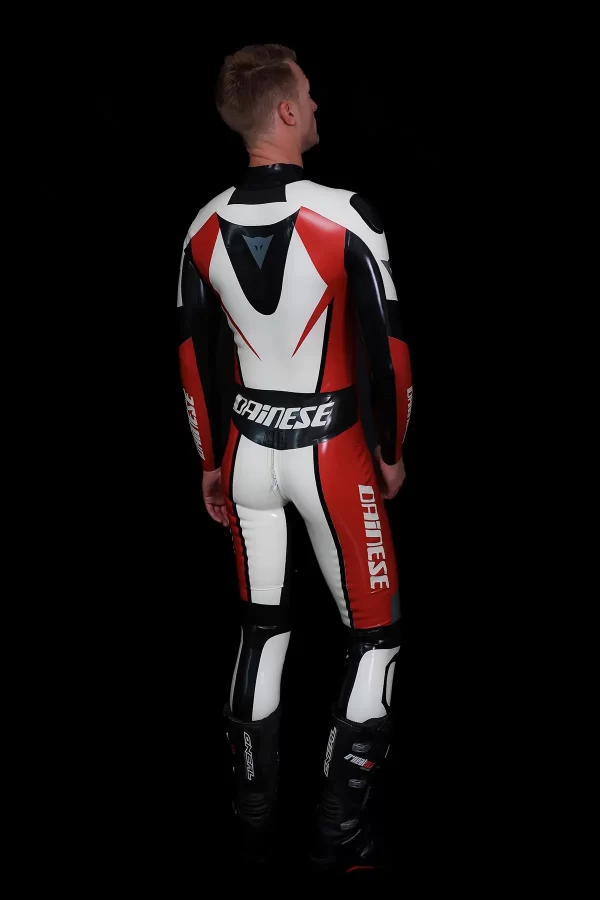 Latex Male Logo Branded Motorcycle Latex Suit