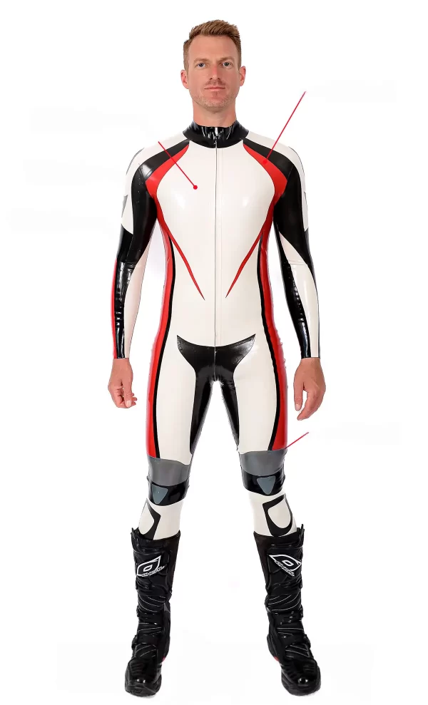 Latex Male Logo Branded Motorcycle Latex Suit