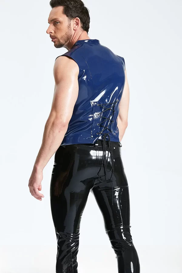 Latex Male Double-Breasted Sleeveless Waistcoat